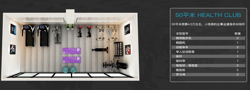 50平方健身室-今年会jinnianhui健身器材企事业健身解决方案
